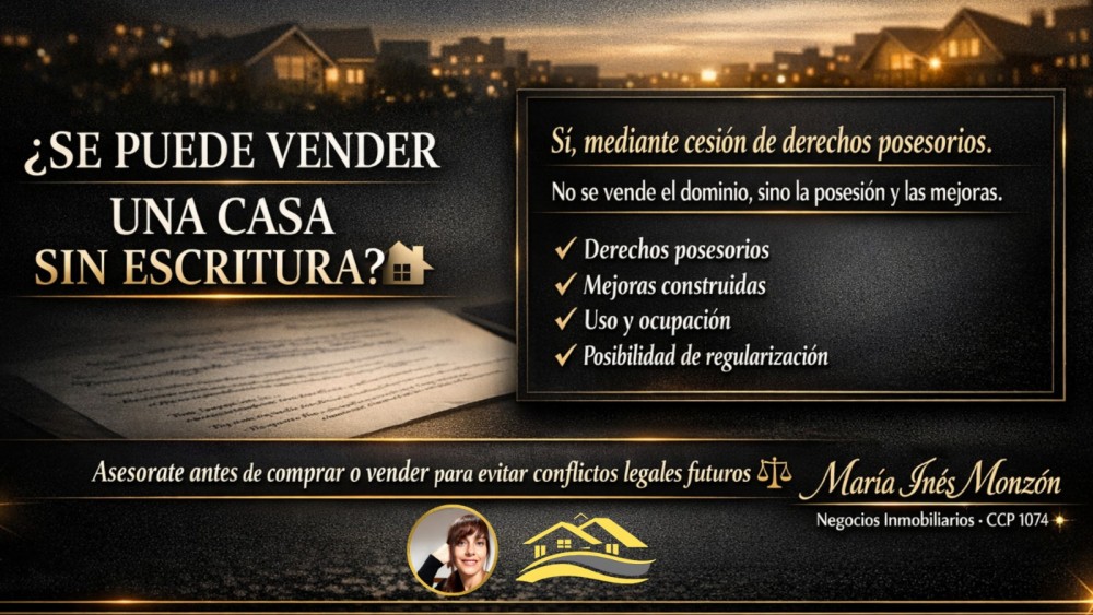 Se puede vender una propiedad sin escritura?