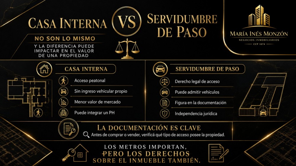 🏡 ¿CASA INTERNA O CASA CON SERVIDUMBRE DE PASO? NO SON LO MISMO