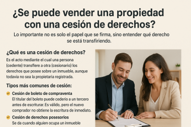 ¿Se puede vender una propiedad con una cesión de derechos?